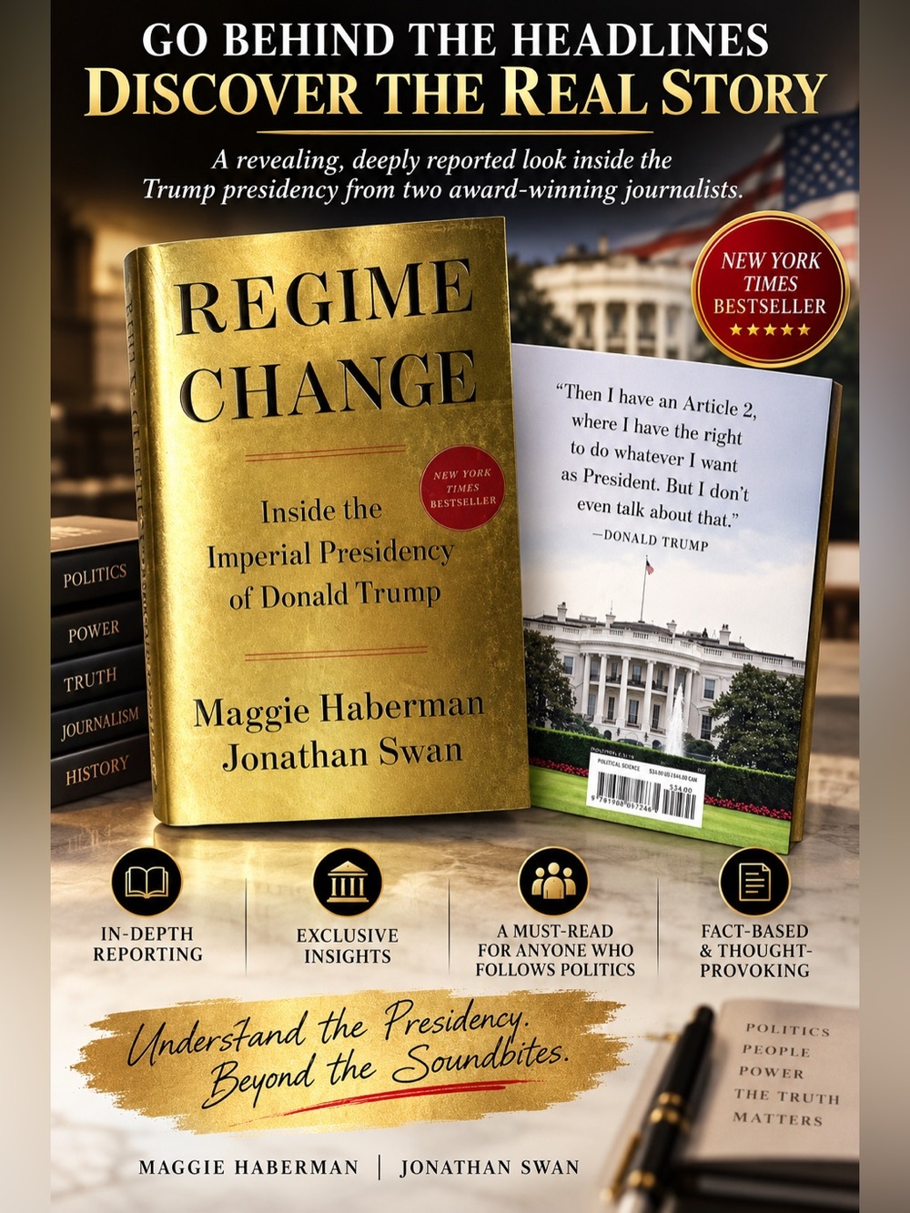 Regime Change Gold Hardcover Book by Maggie Haberman & Jonathan Swan